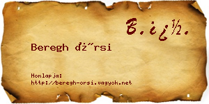 Beregh Örsi névjegykártya